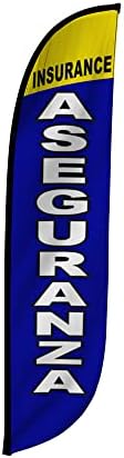 LookOurWay Financial Service Insurance Aseguranza Feather Flag, 12 Ft