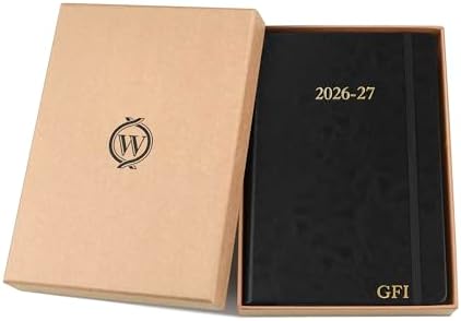 Wykeham's Executive 2026-27 Daily Journal Planner – Customization Available – Mid-Year Academic Diary – July 2026 to June 2027 (Personalized Black, 8.5"×5.5")