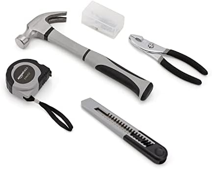Amazon Basics 131-Piece General Household Hand Tool Set with Storage Case for Home Repair, Portable