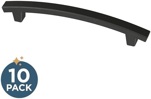 Franklin Brass (10-Pack) – Matte Black Cabinet Handles, 5-1/16 Inch Hole Center, Pulls for Drawers, Kitchen Cabinet Door, Dressers | Pierce