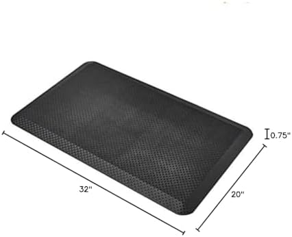Amazon Basics 3/4" Rectangular Durable Anti-Fatigue Supportive Comfort Standing Mat, 32" x 20", Black