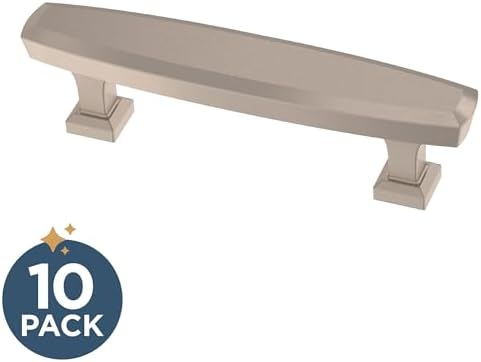 Franklin Brass 10 Pack Brushed Nickel Cabinet Handles 3 inch (76mm) Kitchen Cabinet Handles and Drawer Pulls for Cupboards and Dressers |Beveled