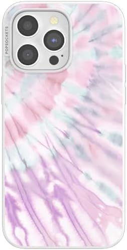 PopSockets iPhone 15 Pro Max Phone Case w/MagSafe- Coastal Dye Purple | Magnetic, Wireless Charging, Camera & Drop Protection, Purple, Aura, Rainbow, Colorful