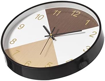 Clockswise Bulk Set of 20 PC 12" Decorative Modern Round Wood- Looking Plastic Wall Clock for Living Room, Kitchen, or Dining Room, Brown and Beige,Oak,QI004142.MC