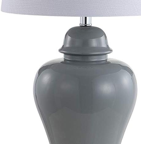 JONATHAN Y Winnie Ceramic Urn LED Table Lamp 27" Bedside, Gray, Set of 2