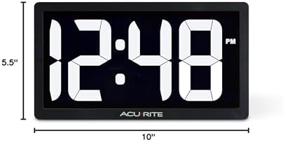 AcuRite Digital Clock with Auto Dimming Brightness, 10-Inch / White
