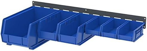 Akro-Mils 30632 Heavy Duty Wall Mount Garage Storage Steel Louvered Rail | Wall Storage Bin Hanging Organizer System for AkroBins, 32-Inch W x 3-Inch H, 2-Pack, Grey