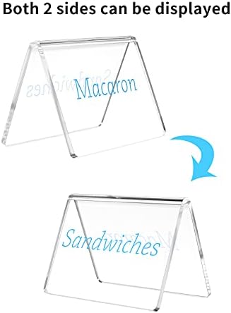 AITEE 20 Pack Acrylic Mini Chalkboard Signs Clear Tabletop Signs V-Shaped