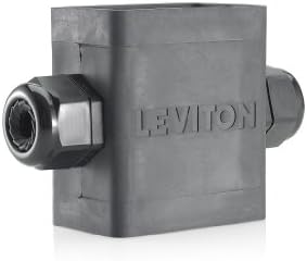 Leviton Portable Outlet Box, Single-Gang, Extra Deep, Feed-Through Style, Cable Diameter 0.59-Inch, 1.000-Inch, 3099F-2E, Black