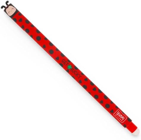 LEGAMI - Set of 15 Erasable Gel Pens with Thermosensitive Erase Ink, Range of ink colours & barrel designs, 0.7mm Tip, Animal Designs, Ladybug, Monster, Tiger, and Farmyard