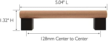 Design House Porter Cabinet Pull, 128mm, Satin Gold, Matte Black