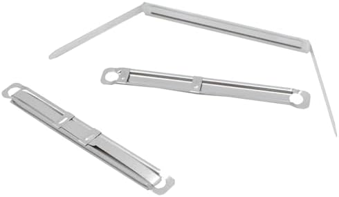 Metal File Fastener, 50 Pcs Stainless Steel 3.5 Inch 2 Hole Metal Paper Clips for Loose-Leaf and Office (50)