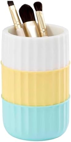 IZOD - Tumbler, Resin Countertop Bathroom Accessories, Dorm Room Essentials, Striped Bathroom Decor (Clubhouse Collection, Aqua)
