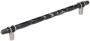 Amerock 10-1/16" Carrione Marble Black/Satin Nickel Drawer Pull