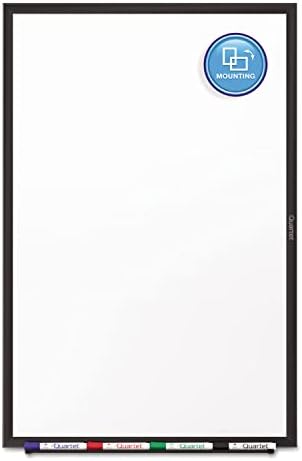 Quartet Dry Erase White Board 48"W x 36"H Non-Magnetic Whiteboard, Total Erase, Black Aluminum Frame (S535B)