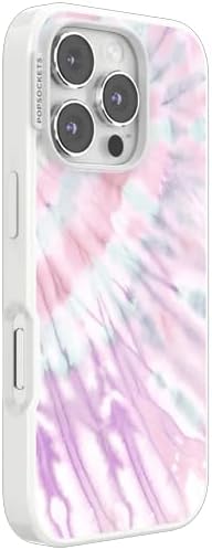 PopSockets iPhone 16 Pro Phone Case with MagSafe- Coastal Dye Purple | Magnetic, Wireless Charging, Camera & Drop Protection, Purple, Aura, Rainbow, Colorful