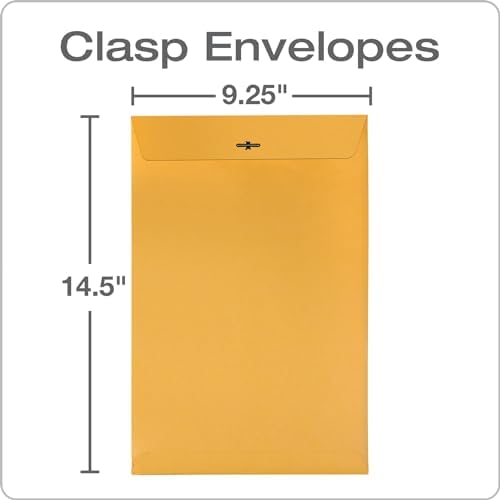Quality Park 37894 Quality Park Clasp Envelopes, 9-1/4x14-1/2, 28lb, Brown Kraft, 100/Box,Light Brown