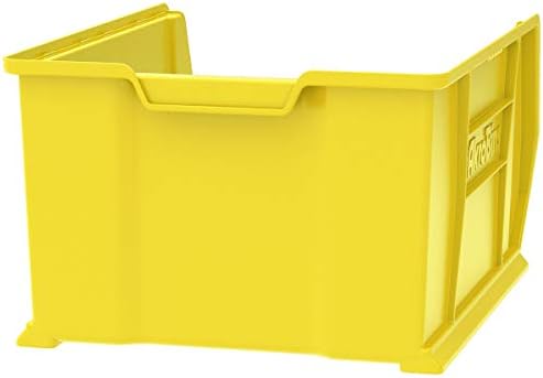 Akro-Mils 30289 Super-Size AkroBins Plastic Storage Bins, Space-Saving Stackable Bins for Garage, Classroom, Warehouse Organization, 24" L x 18" W x 12" H, Yellow, 1-Pack
