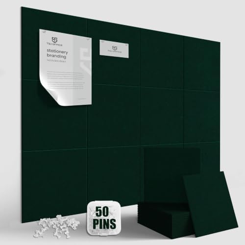 48"x36" Felt Corkboard Bulletin Board,TSJ OFFICE,12 Pack,Wall,Dark Green