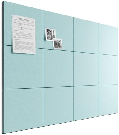 Bumusty 48"x 36" Large Felt Bulletin Board Tiles, Aqua Blue