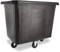 Rubbermaid Commercial Products Cube Basket Truck with Wheels/Casters, 500 lbs Capacity, Rectangular, Black, For Laundry/Waste/Trash/Heavy Materials