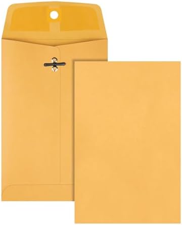 Quality Park 5 x 7-1/2 Clasp Envelopes, Clasp and Gummed Closures for Storing and Mailing, 28 lb Kraft Paper, 100 per Box (QUA37835)