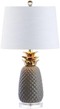 JONATHAN Y Pineapple Ceramic Table Lamp Bedside Nightstand 23", Gray/Gold