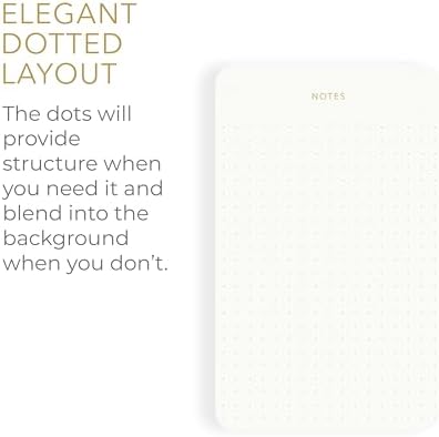 Small Dotted Notepads for Work, Gold Foil, 6.3 x 3.9 in, 5 Pack, 375 Sheets