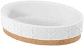 Nicole Miller - Soap Dish, Durable Resin Countertop Accessories, Ideal for Bathroom or Kitchen, Dorm Room Essentials (Lena Collection, White)