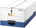 Bankers Box 12-Pack String & Button Heavy-Duty File Box, Legal, FastFold