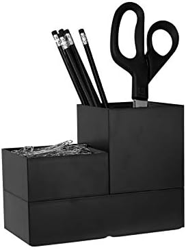 Bostitch Office Konnect Accessory Tray & Storage Cup Bundle, Desktop, Black
