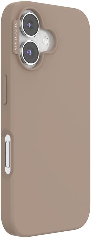 PopSockets iPhone 16 Phone Case with MagSafe- Latte | Magnetic, Wireless Charging, Camera & Drop Protection, Brown, Plain, Cream, Beige, Summer Spring