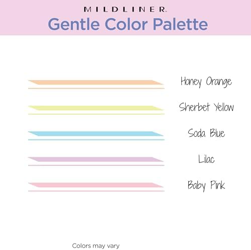 Zebra Pen MILDLINER No Bleed Highlighter, Gentle Colors, Dual Tip, 5-Pack