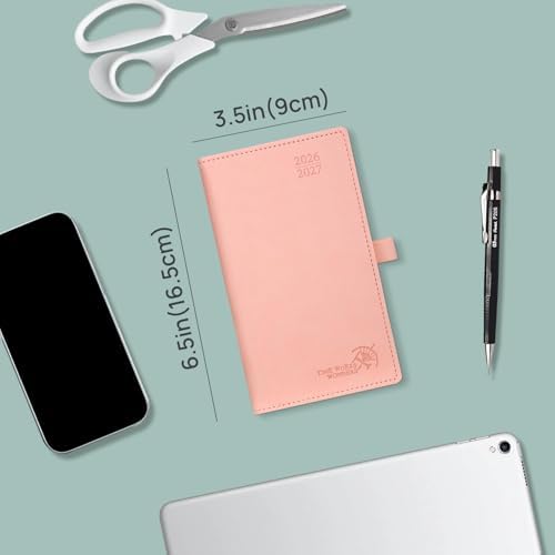 POPRUN Pocket Planner 2026-2027, Small 3.5''x6.5'' Academic Pocket Calendar