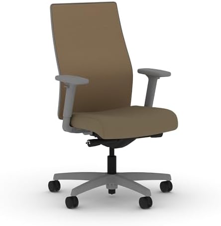 HON Ignition 2.0 Mid Back Task Chair, Spectrum Mesh, Advanced Synchro-Tilt Control, Office Chair with Lumbar Support, Height and Width Adjustable Arms, Titanium Frame, Quicksand