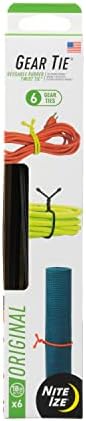 Nite Ize Gear Tie Original ProPacks - Reusable Rubber Twist Ties for Indoor & Outdoor Use - Bendable Wire Interior - Durable Rubber Exterior - Secure Grip - Black, 18" (6 Pack)