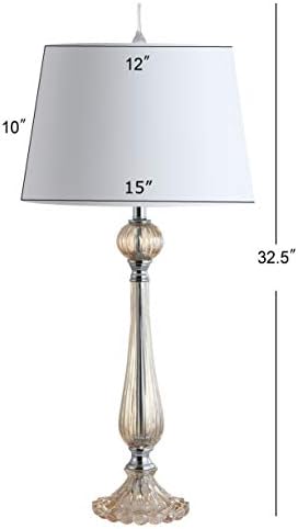JONATHAN Y Chloe 32.5" Traditional Glass Table Lamp, Champagne, Set of 2