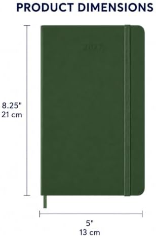 Moleskine 2027 12-Month Weekly Planner, Large, Myrtle Green, Softcover