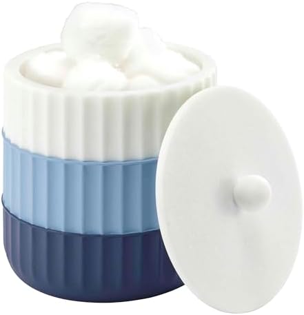 IZOD - Covered Jar, Resin Countertop Accessories, Dorm Room Essentials, Striped Home Decor (Clubhouse Collection, Blue)