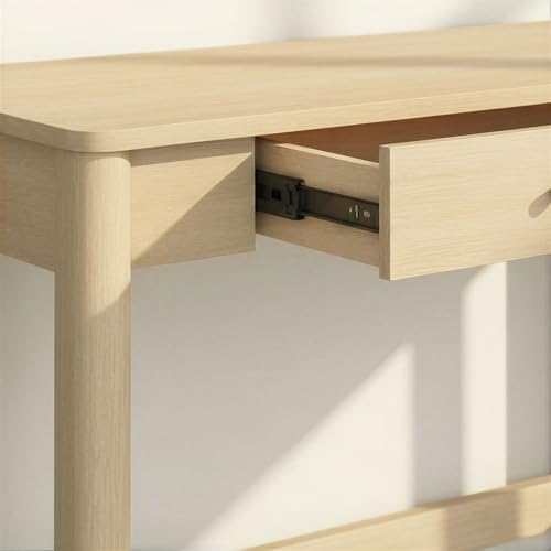 Walker Edison Penelope Modern Writing Desk with Drawer Storage, 44 Inch, Coastal Oak
