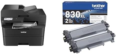 Brother MFCL2900DW Printer and TN830XL 2-Pack Black High Yield Toner