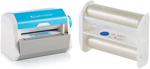 Xyron Create-a-Sticker, 5" Sticker and Label Maker Machine for Small Business and DIY Crafts & Double-Sided Laminate Refill for The Creative Station & Creative Statio Lite, 5" x 18', Refill-Cartridge