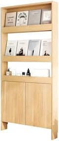 LINLIUA Behind the Door Bookshelf, 5 Shelf Behind Door Shelves with Storage, Space-Saving Wall Mount Narrow Bookcase Cabinet for Living Room Bedroom