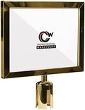 Crowd Control Warehouse Stanchion Sign Frame, 11x14-Inch, Polished Brass