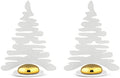 Alessi Barkplace Tree BM16S2 W - Set of Two Placecards with The Shape of a Christmas Tree, in Colored Steel with Epoxy Resin, White with Porcelain Magnet