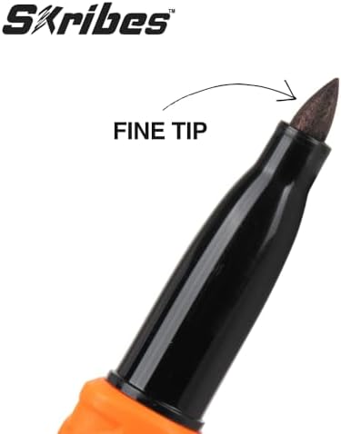 KLEIN TOOLS 80190 Skribes Fine Tip Permanent Markers, Professional-Grade Ink, Multi-Surface Jobsite Marker for Wet, Dry and Oily Surfaces, Black, 36-Pack