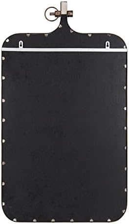 Kate and Laurel Yitro Modern Farmhouse Metal Rectangle Decorative Pinboard, 20 x 35, Rustic Bronze, Industrial Rectangular Bulletin Board with Unique Ornamental Crown