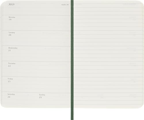 Moleskine 2027 12-Month Weekly Planner, Pocket, Myrtle Green, Softcover