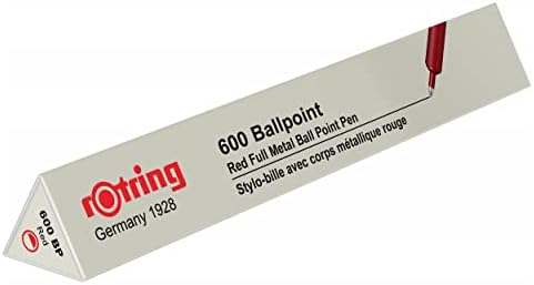 rOtring 600 Ballpoint Pen, Medium Point, Black Ink, Red Barrel, Refillable