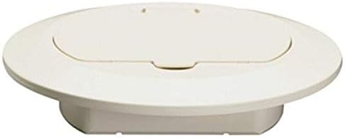 Legrand-Pass & Seymour TM1542TRLA Slater Thermoplastic Round Floor Box Cover with 15 Amp Tamper Resistant Decorator Duplex Outlet, Light Almond (1 Count)